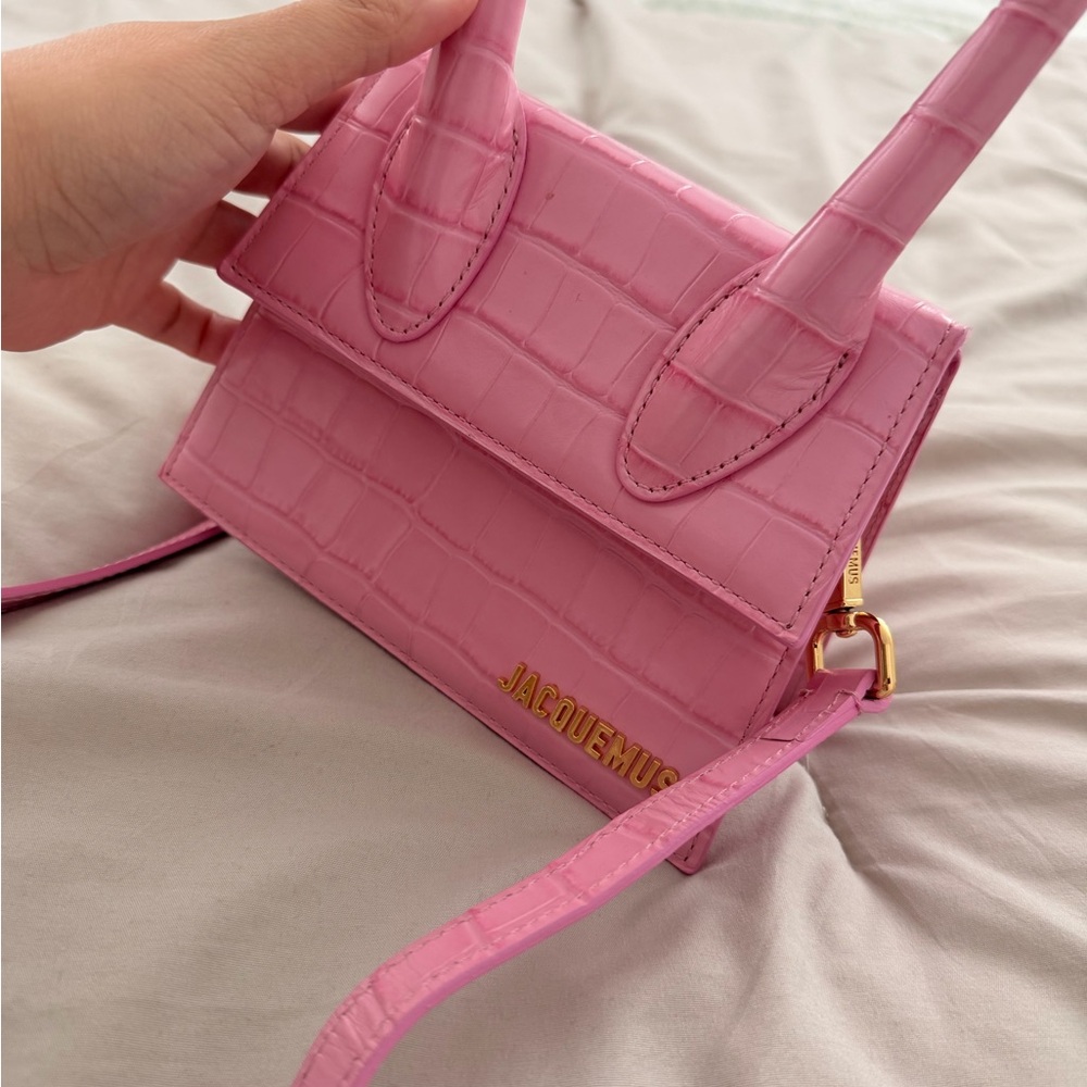 Jacquemus Pink Croc Mini Chiquito Top-Handle Bag - Picture 4 of 8